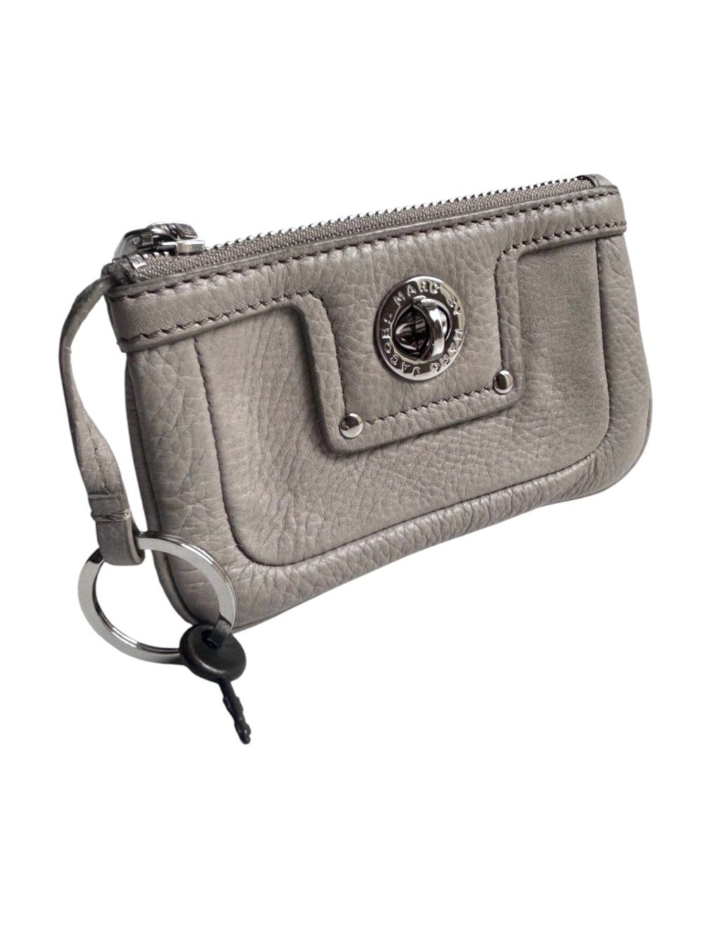 Marc by Marc Jacobs Leather Coin Pouch with Key Ring & Logo Hardware
